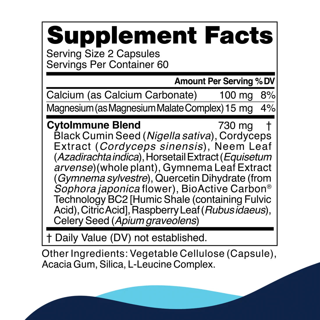 Product Label CytoImmune CellCore TRS Detox Immunity & Respiratory support